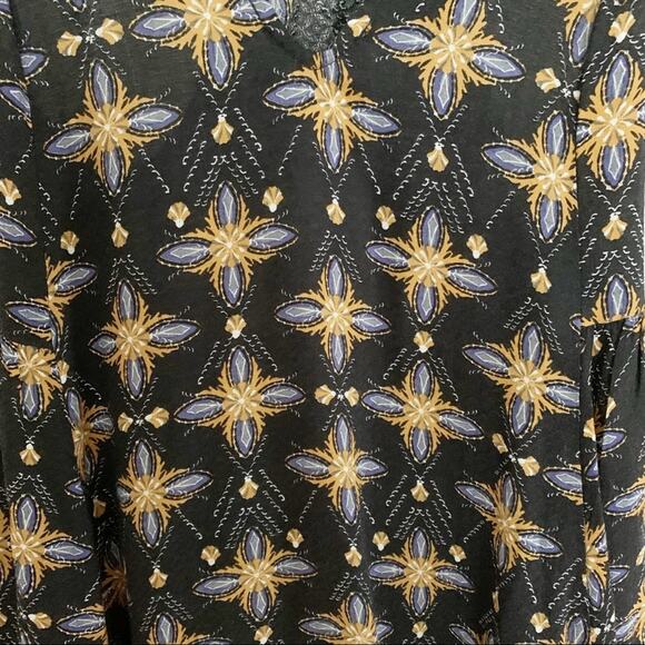 Intimately Free People Black Boho Printed V Neck Tunic Tank NWOT - Picture 5 of 6